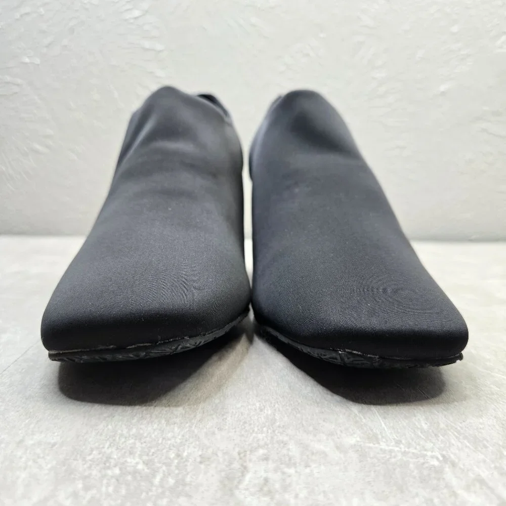 Donald Pliner Ankle Boots Sz 10 Black Sleek Minimalist Dressy Block Heel Booties